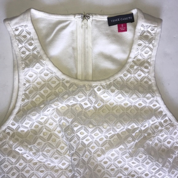 Vince Camuto Tops - Vince Camuto Top Tank White Back Zip Eyelet 8
